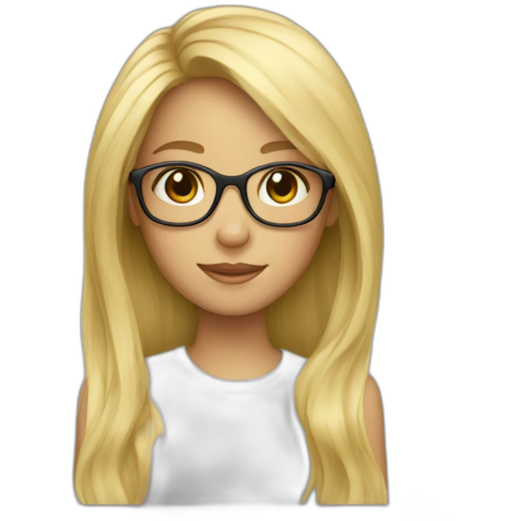 blond girl with glasses and long hair emoji