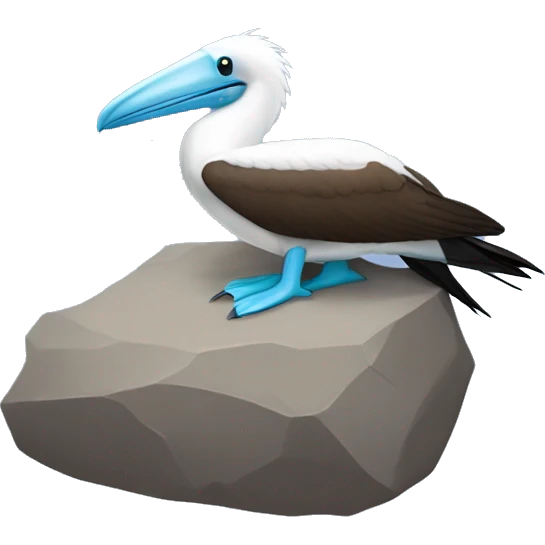 blue footed booby sleeping on a rock emoji