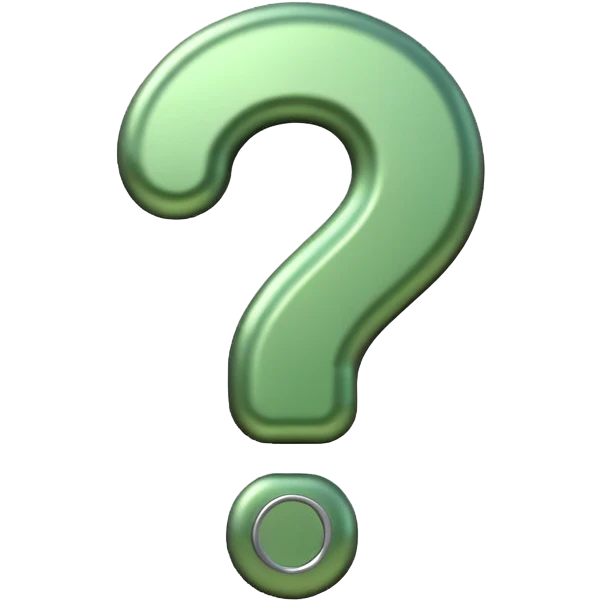 make question sign inlight green color  emoji