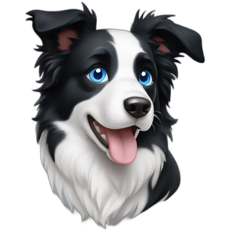 Border collie with blue eyes emoji