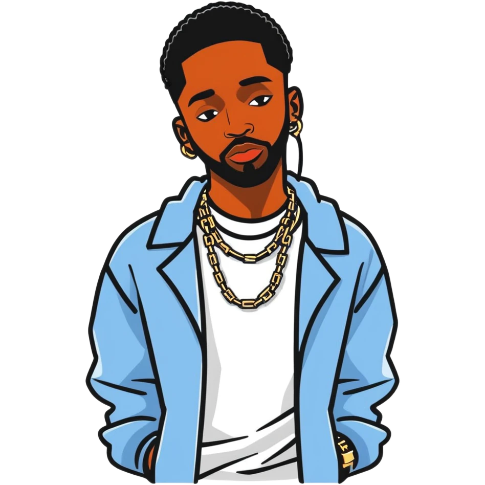 Brent Faiyaz R&B singer with chains and stylish outfit emoji