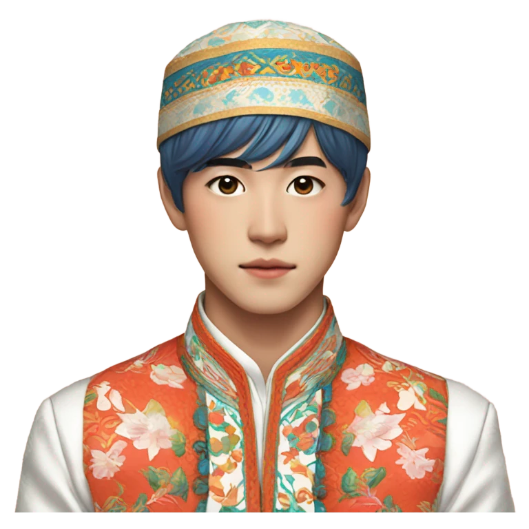 BTS V with traditional dress emoji