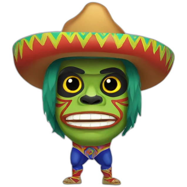 Bigfoot mexican wrestler emoji