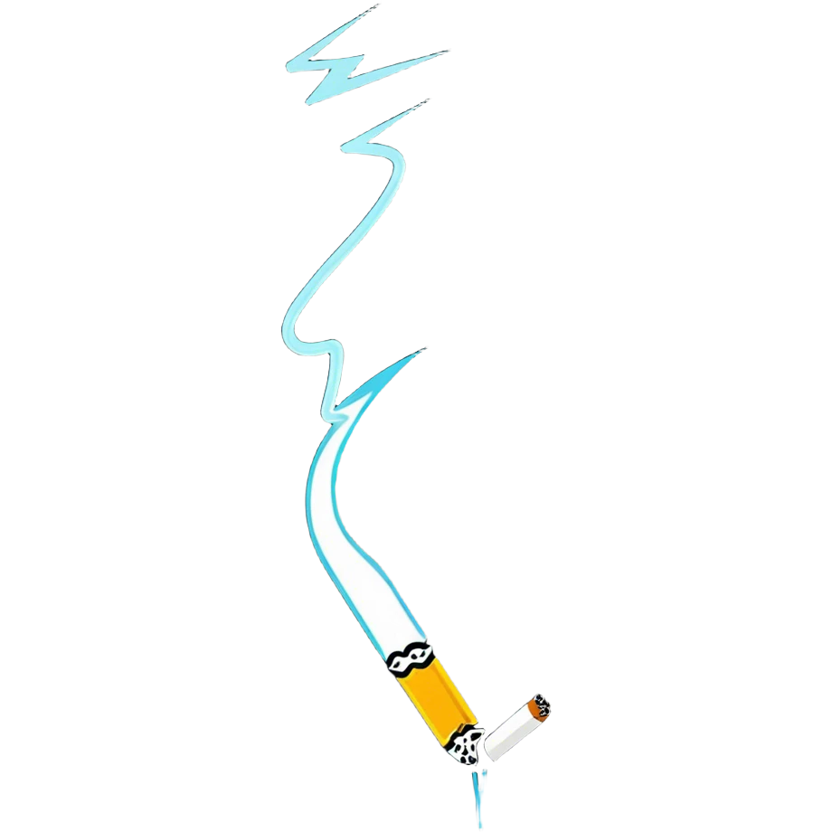 Cigarette with thunder emoji