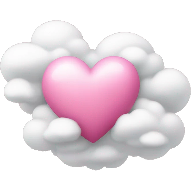 pink heart in white cloud emoji