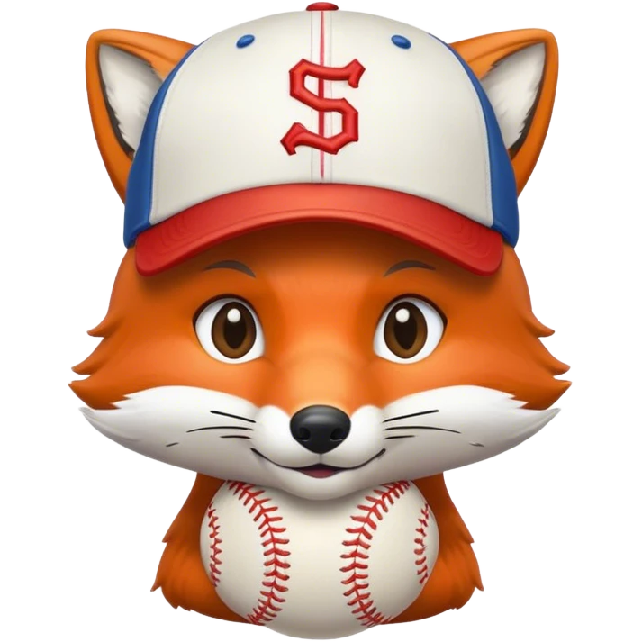 Fox wearing a baseball hat emoji