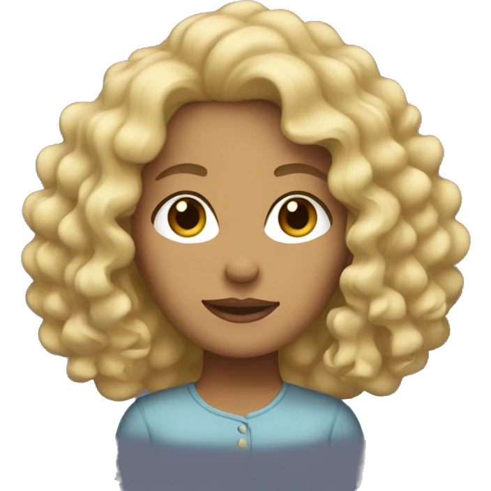 Blonde woman with curly hair emoji