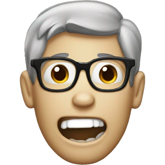 Nerd emoji with only two front teeth emoji