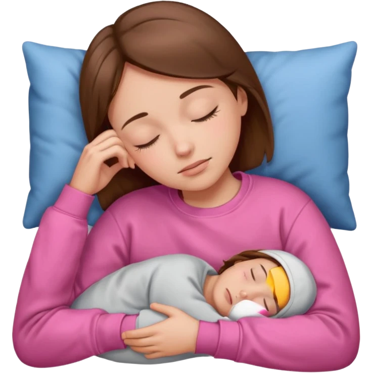 sleeping pink sweatshirt brown hair Sleeping emoji