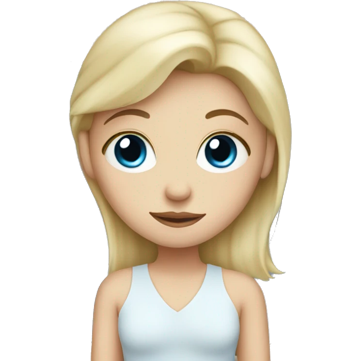 white blonde girl with blue eyes getting ready for bed emoji