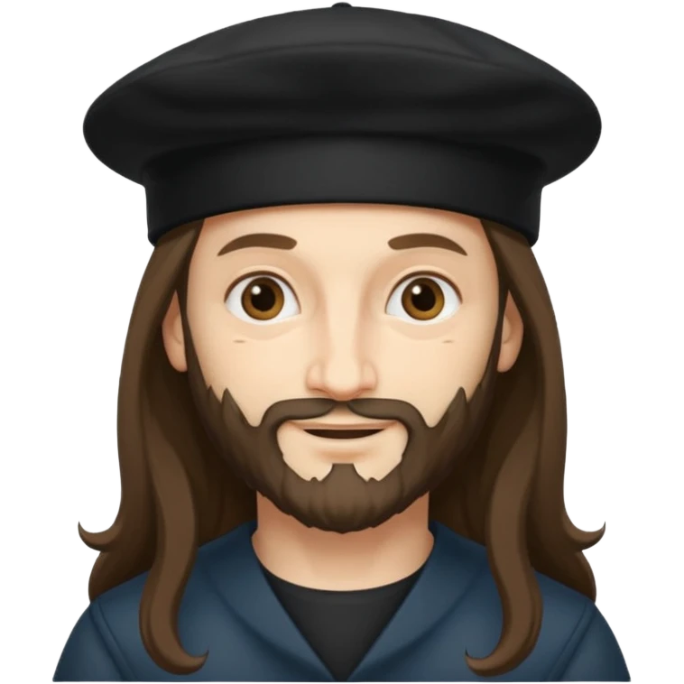Leonardo da Vinci wear black berret hat emoji