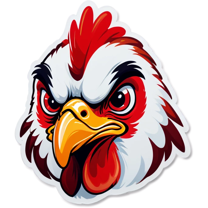 Hen with an attitude and raised eyebrow beak piercing emoji