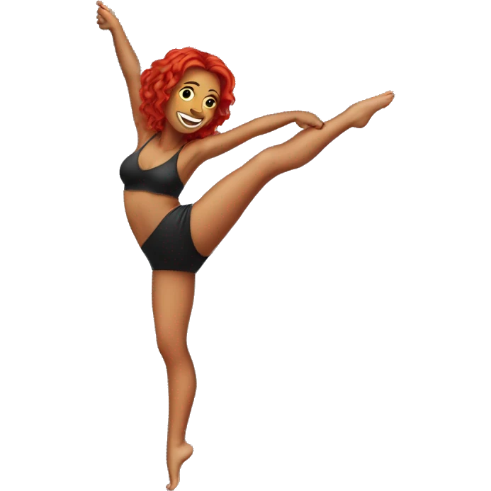 woman with red hair pole dancing emoji