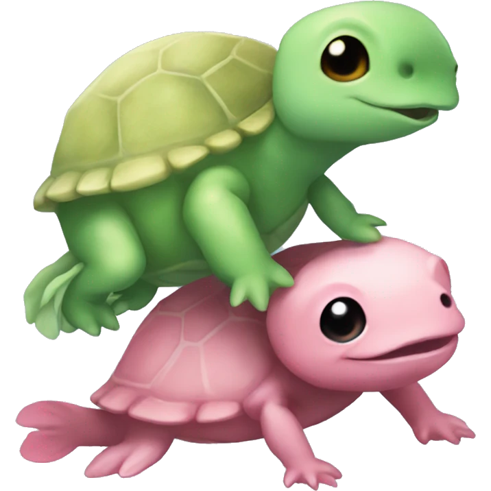 Axolotl and turtle friends emoji