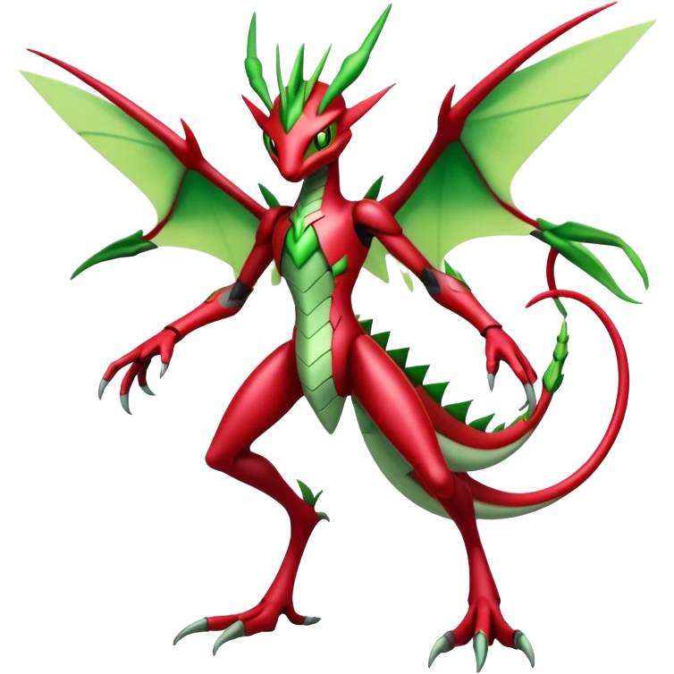  Cool Edgy Shiny Futuristic Ethereal Legendary Scizor-Flygon-Digimon-hybrid full body emoji