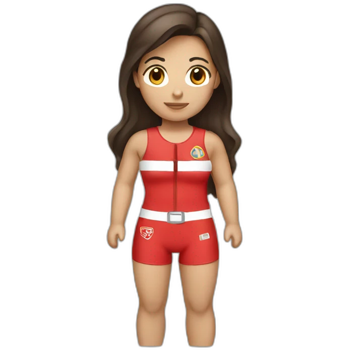 Female brunette lifeguard emoji