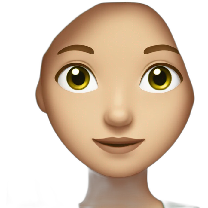 girl with long light brown hair and green eyes  emoji