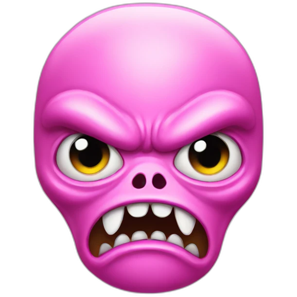 Angry alien with a pink bow emoji