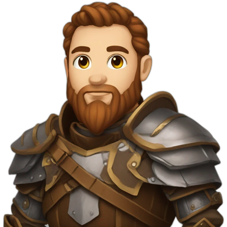Dnd Dwarf cleric brown hair plate armor emoji