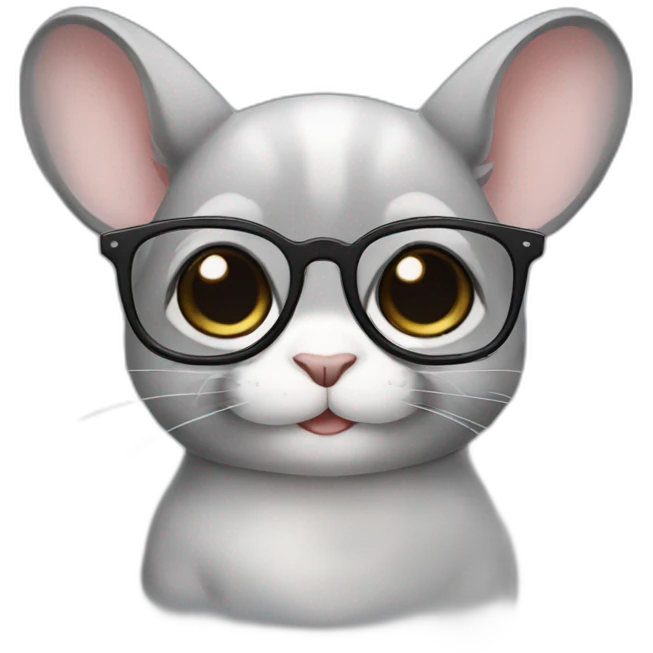 chinchilla boy with glasses emoji