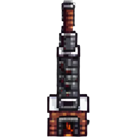 tiny simple factory building icon with chimney, modern colors, minimal details, small size emoji