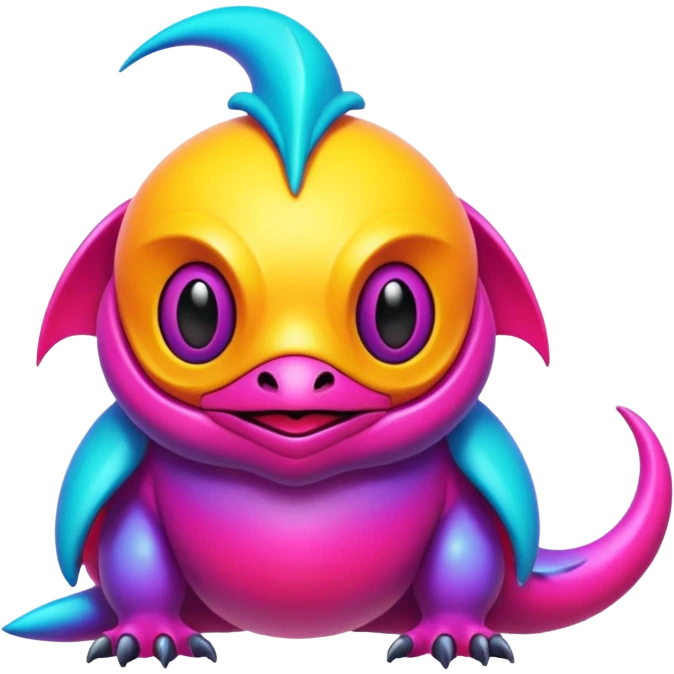 An exotic neon colorful unique bizarre eccentric Fakémon-creature emoji