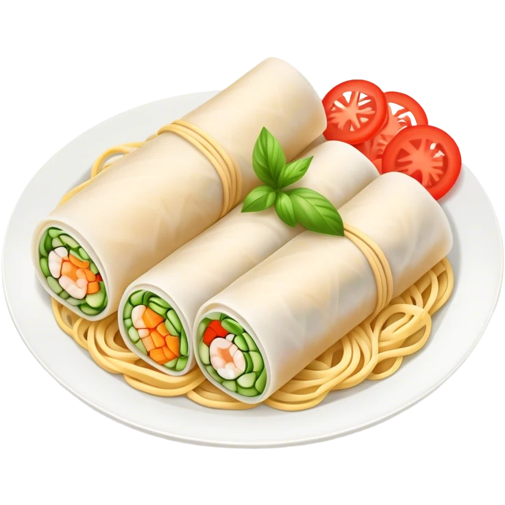 summer roll with noodels emoji