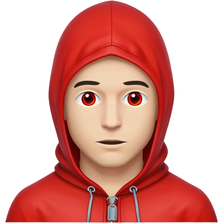 A man in a gay red bdsm hood emoji