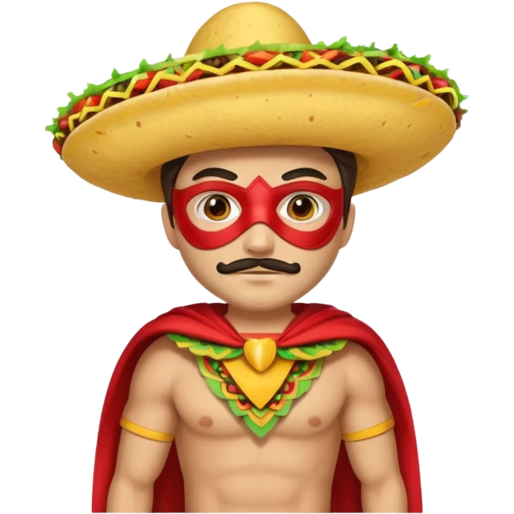 a hero who wear Taco costume  with a hero mask  emoji