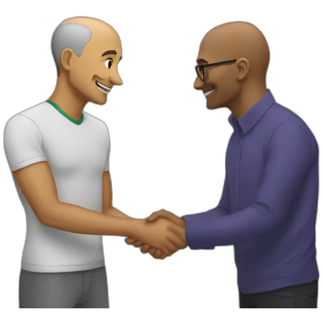 sadja nadella giving bro hanshake to altman emoji
