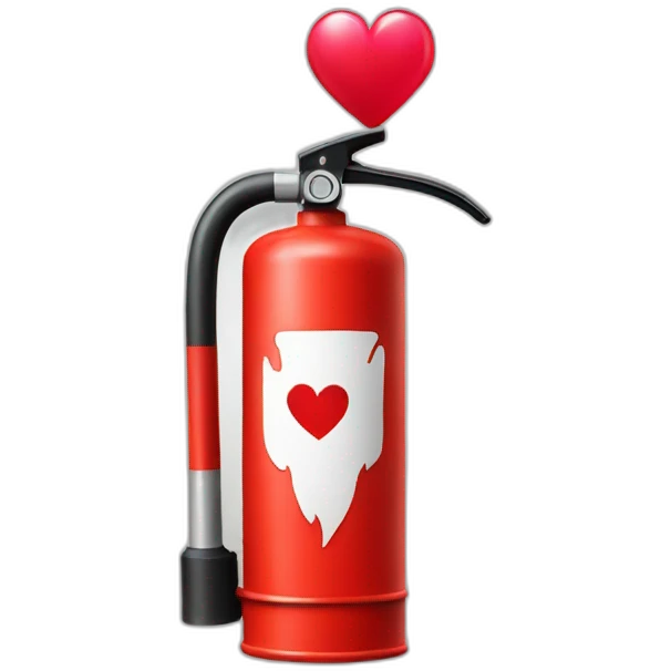 fire extinguisher with heart emoji