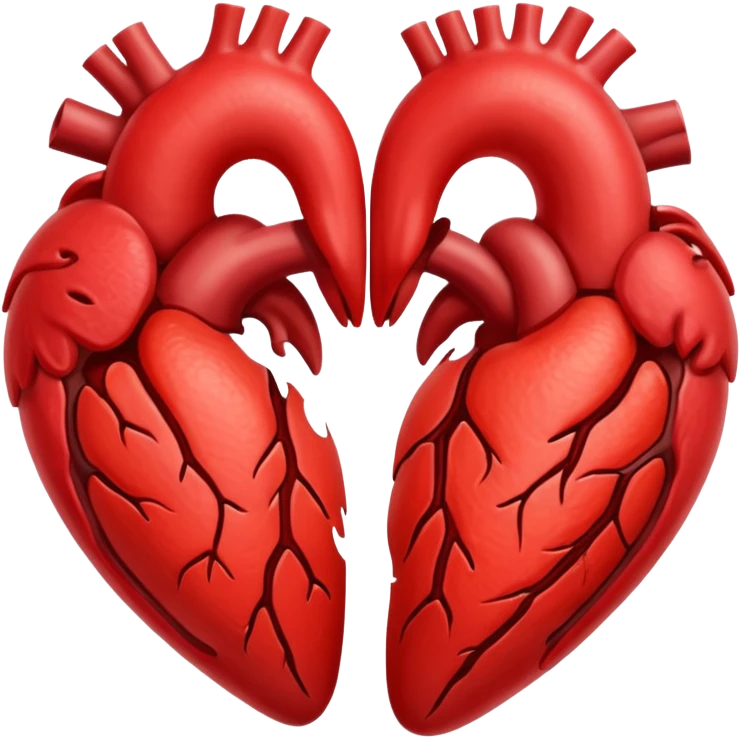 Split this emoji in half: 🫀 emoji