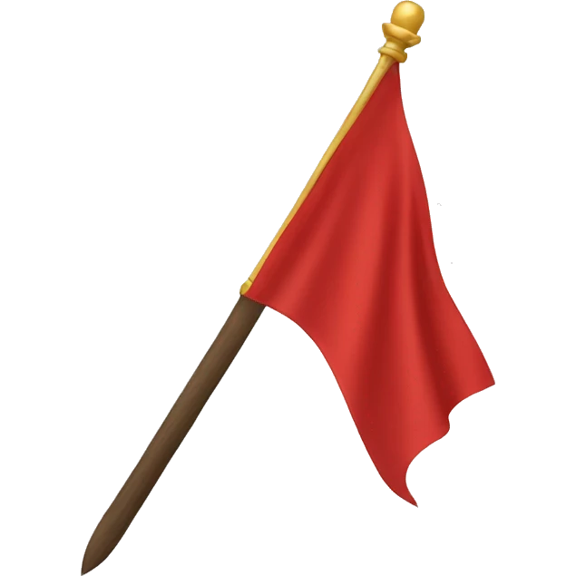 Red flag with drawn sword emoji
