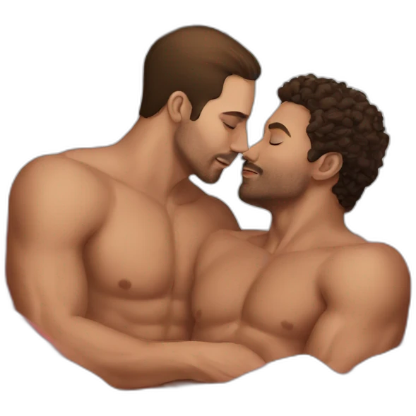 White-Sexy-men-kissing-in-the-bed emoji