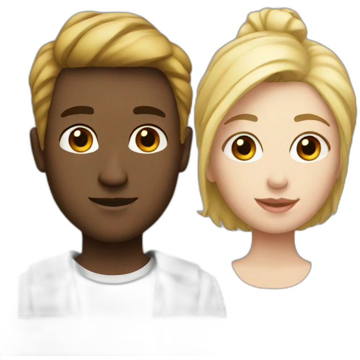 Couples with white face emoji