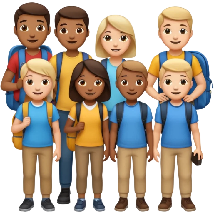 An escalator full of students emoji