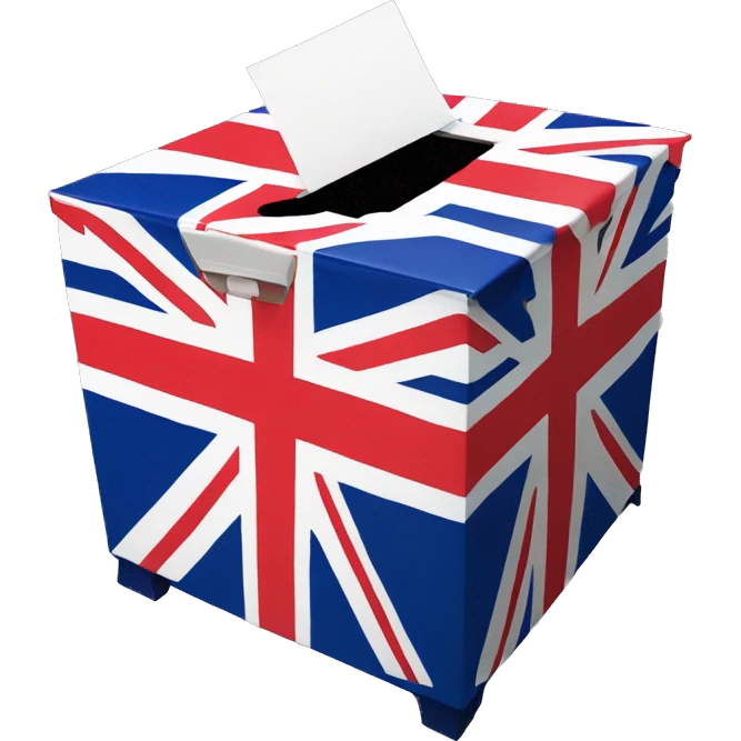 Ballot box with union jack emoji