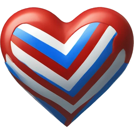 heart with blue red and white stripe emoji