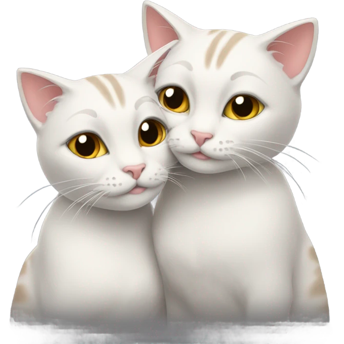 Two girl cats in love emoji