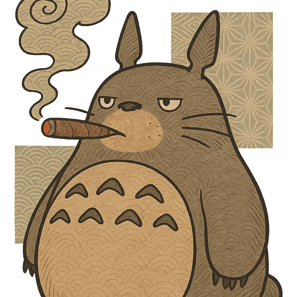 Totoro smoking a cigar emoji