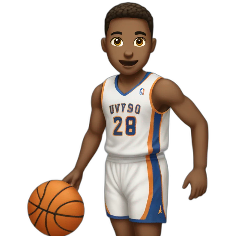 Niño jugando basket emoji