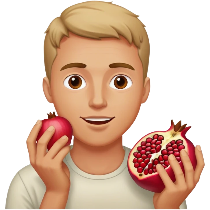 a white man eating pomegranate  emoji
