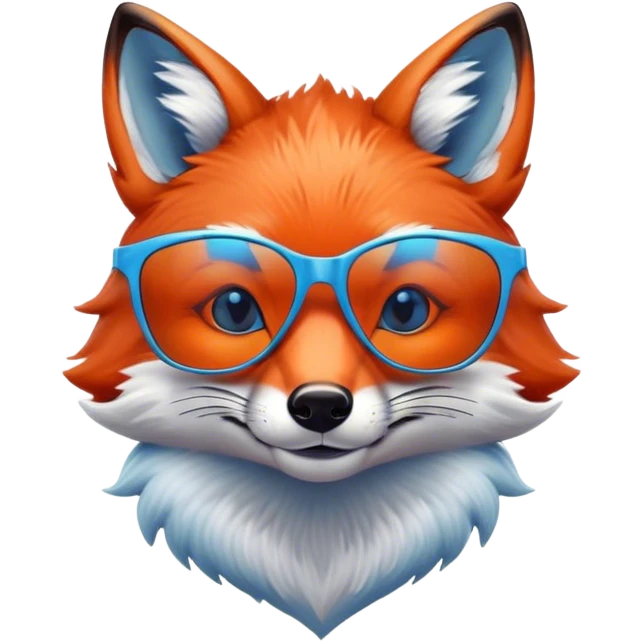 Sly handsome fox with blue tinted sunglasses emoji