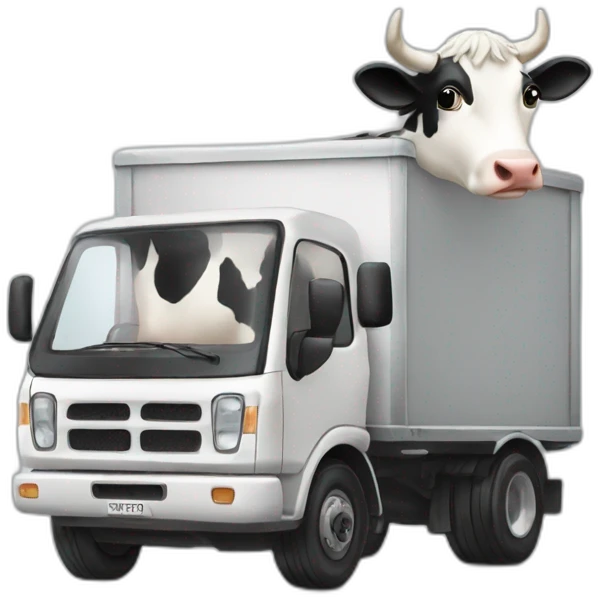 vache sur un camion emoji
