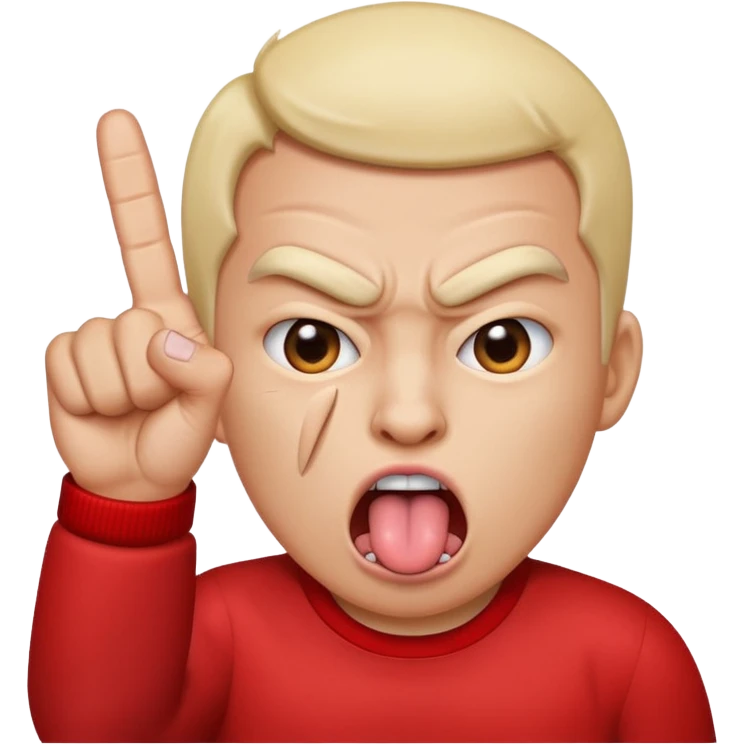 Tongue sticking out with middle finger emoji