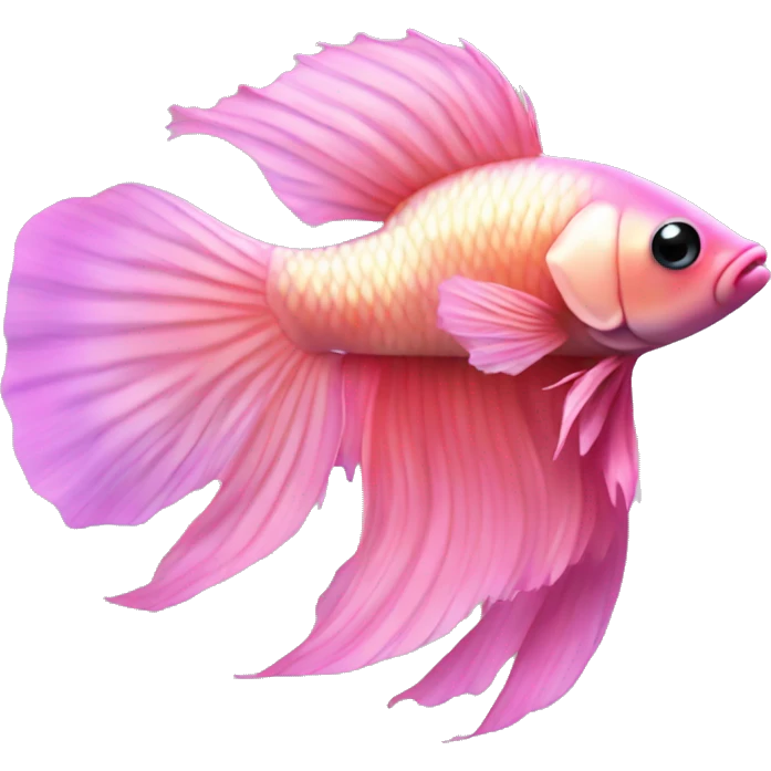 Iridescent beta fish pink emoji