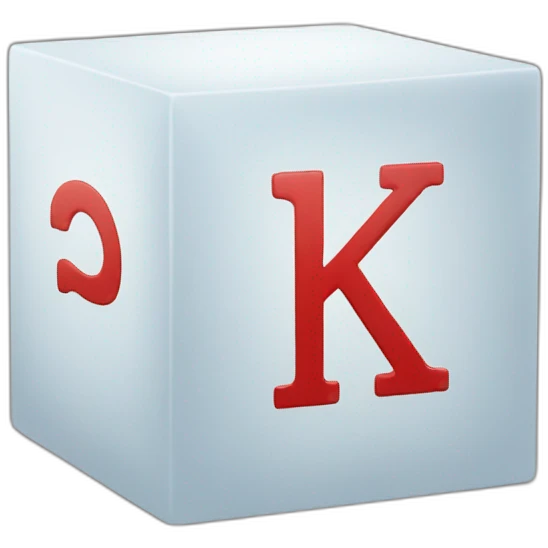 Lettre « k » on a cube emoji