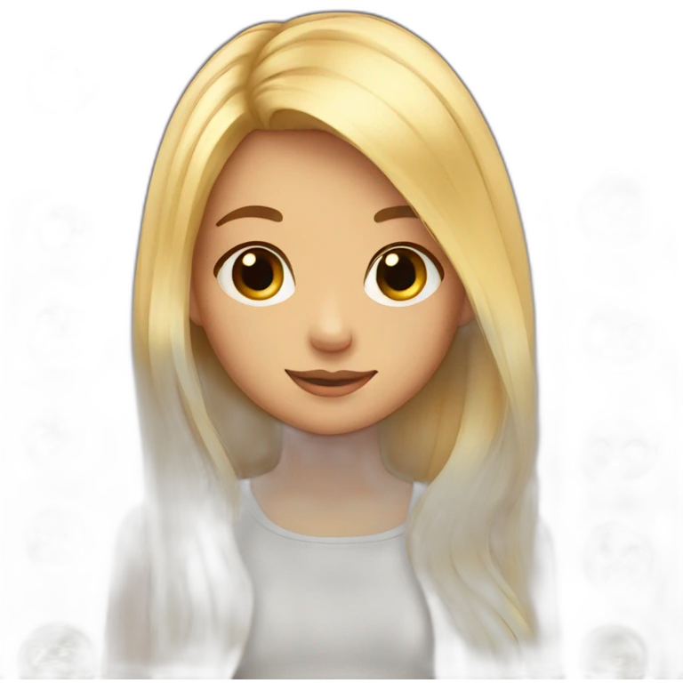 cute girl blond long hair with shapes emoji