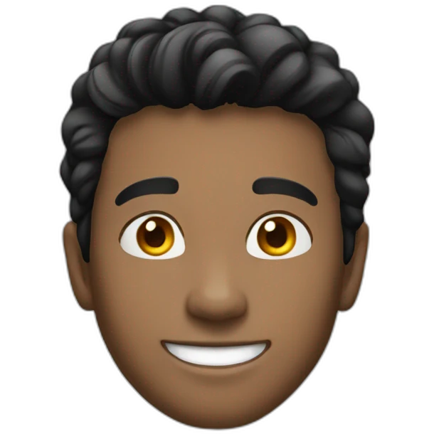 Smile young man black hair emoji