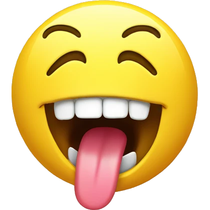 yellow smiley face, mouth open, uvula visible, funny emoji